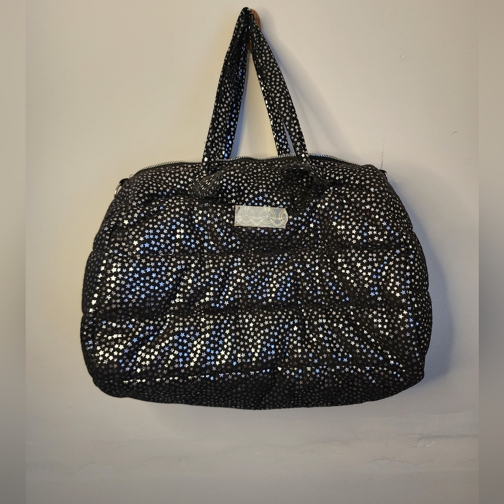 Justice overnight bag black with silver stars